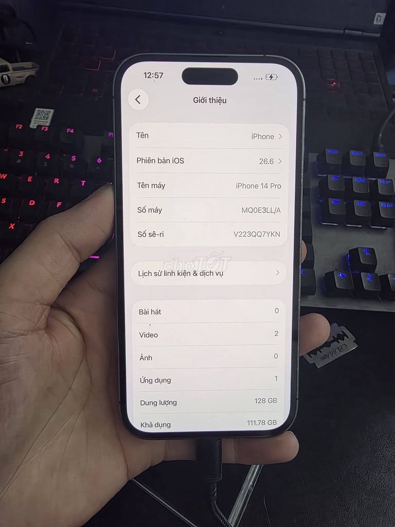 Apple iPhone 14 Pro 128GB Tím Màn zin, không Face ID. Mua bán Điện thoại tại Quận Cầu Giấy Hà Nội được đăng bởi Hội Đồ Điện Tử hình 1