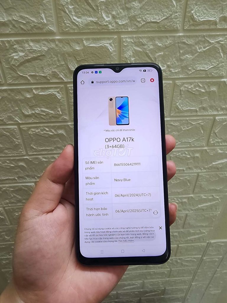 Oppo A17K (3/64GB) zin đẹp 99% bảo hành 6/4/2025.