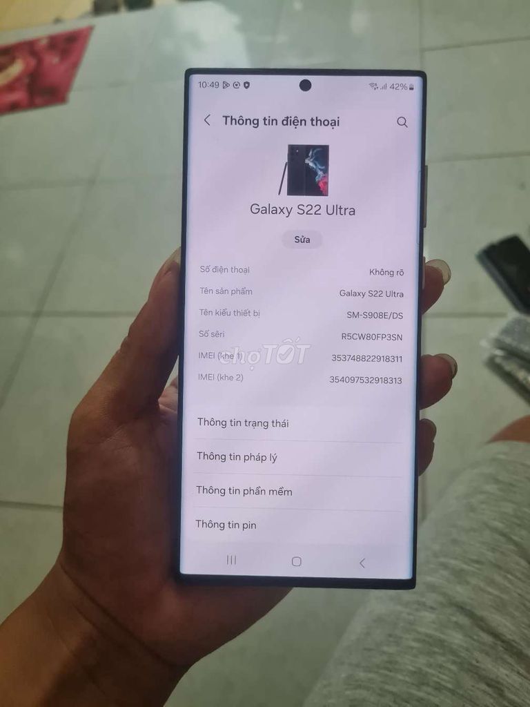 Samsung Galaxy S22 Ultra Đen 128GB. Mua bán Điện thoại tại Quận Đống Đa Hà Nội được đăng bởi Tuấn Vũ hình 4