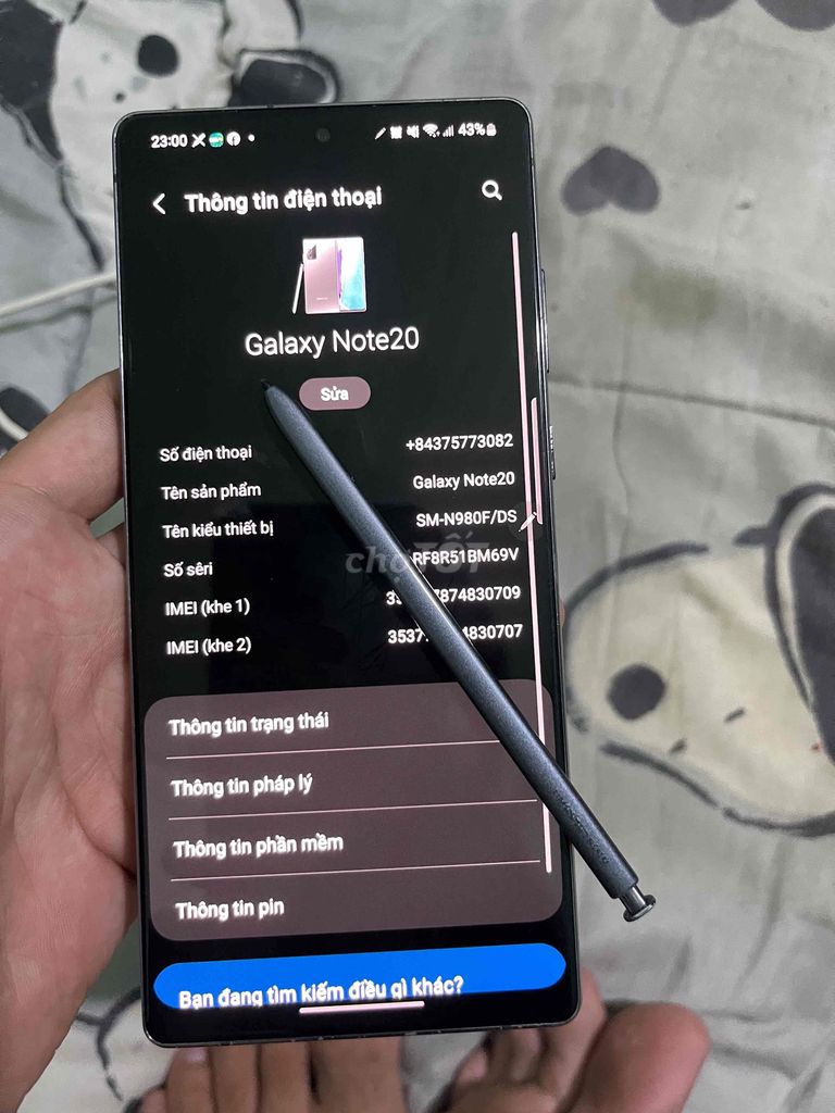 Bán con SS Galaxy Note 20 Đen xanh. Mua bán Điện thoại tại Quận 12 Tp Hồ Chí Minh được đăng bởi Nguyen Phuc hình 1