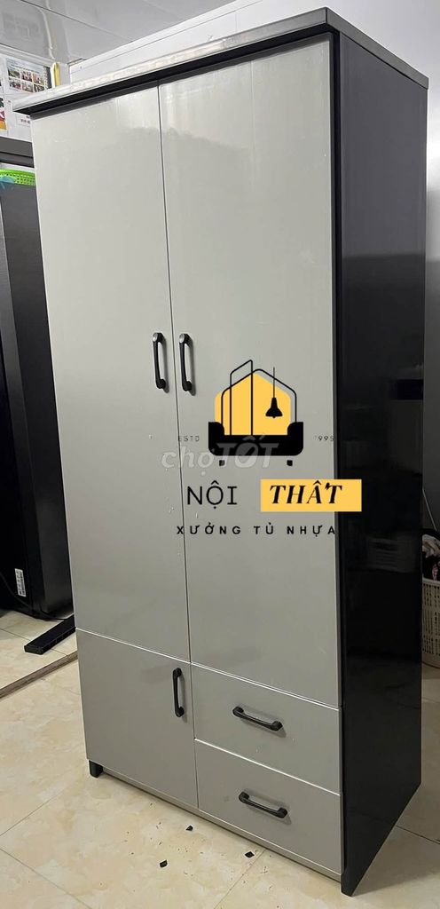 Tủ quần áo Nhựa Đài Loan Xám Đen 1m8. Mua bán Tủ, kệ gia đình tại Huyện Nhà Bè Tp Hồ Chí Minh được đăng bởi Cửa Hàng Nội Thất hình 1