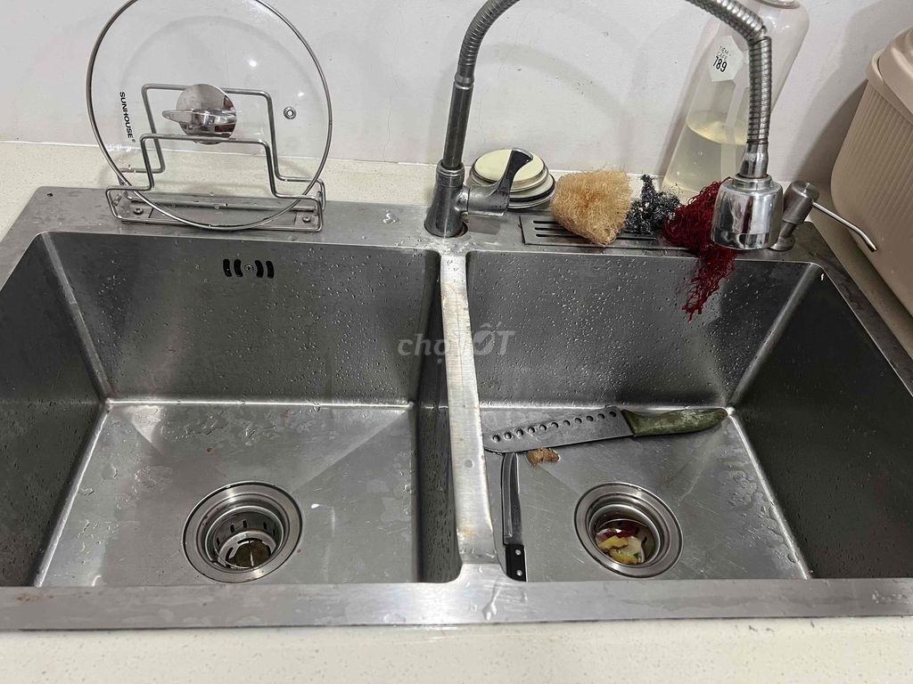 Bồn rửa chén Inox 2 ngăn đã dùng. Mua bán Thiết bị vệ sinh, nhà tắm tại Thành phố Thuận An Bình Dương được đăng bởi Ha Thu hình 1