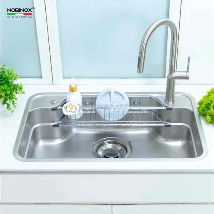 Chậu rửa bát Nobinox D180 Inox Bạc - Nhập Korea. Mua bán Thiết bị vệ sinh, nhà tắm tại Quận Hà Đông Hà Nội được đăng bởi Tổng kho Thiết Bị nhà bếp Vệ Sinh hình 1