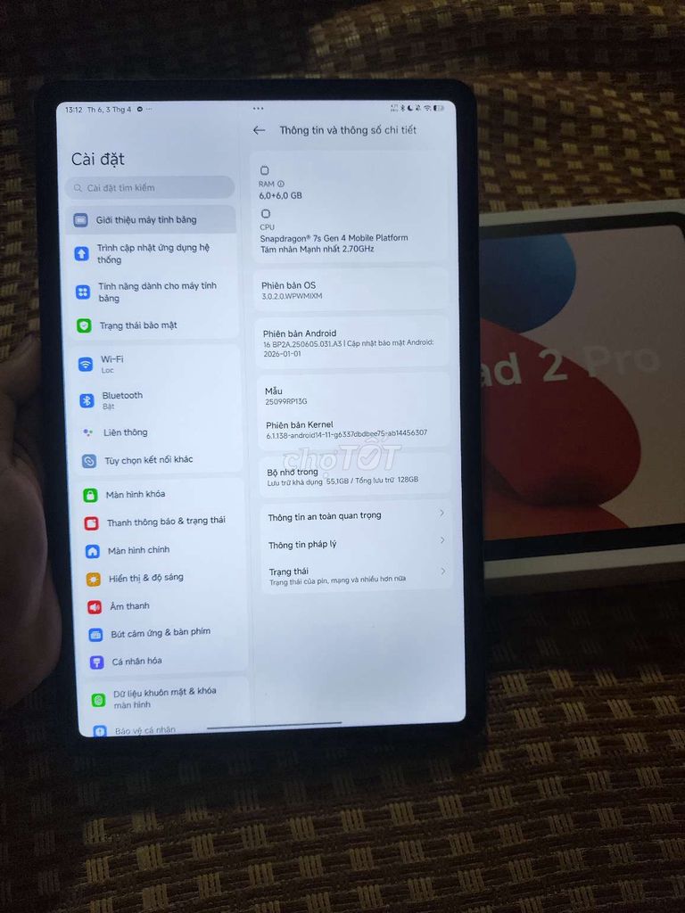 Cần bán máy tính bảng redmi pad 2 pro. Mua bán Máy tính bảng tại Huyện Mỏ Cày Nam Bến Tre được đăng bởi Đinh Xuân Lộc hình 1