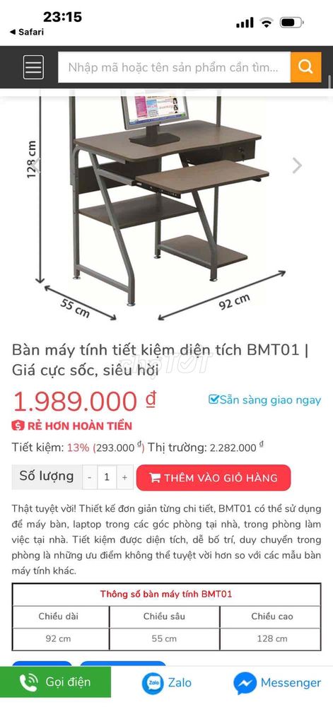Bàn máy tính Minh Hạnh Gỗ Nâu 90cm. Mua bán Bàn ghế tại Quận Bình Tân Tp Hồ Chí Minh được đăng bởi phương hình 1