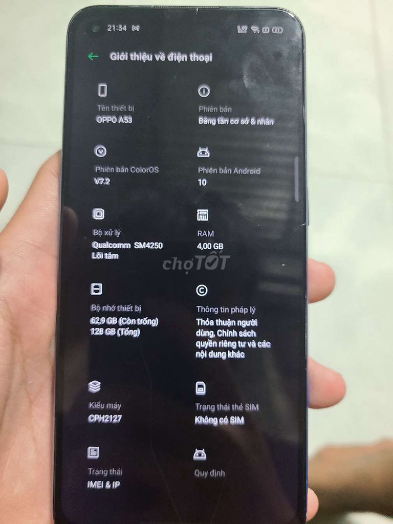 OPPO A53 4GB/128GB Xanh. Mua bán Điện thoại tại Huyện Trảng Bom Đồng Nai được đăng bởi Huy Huy hình 1