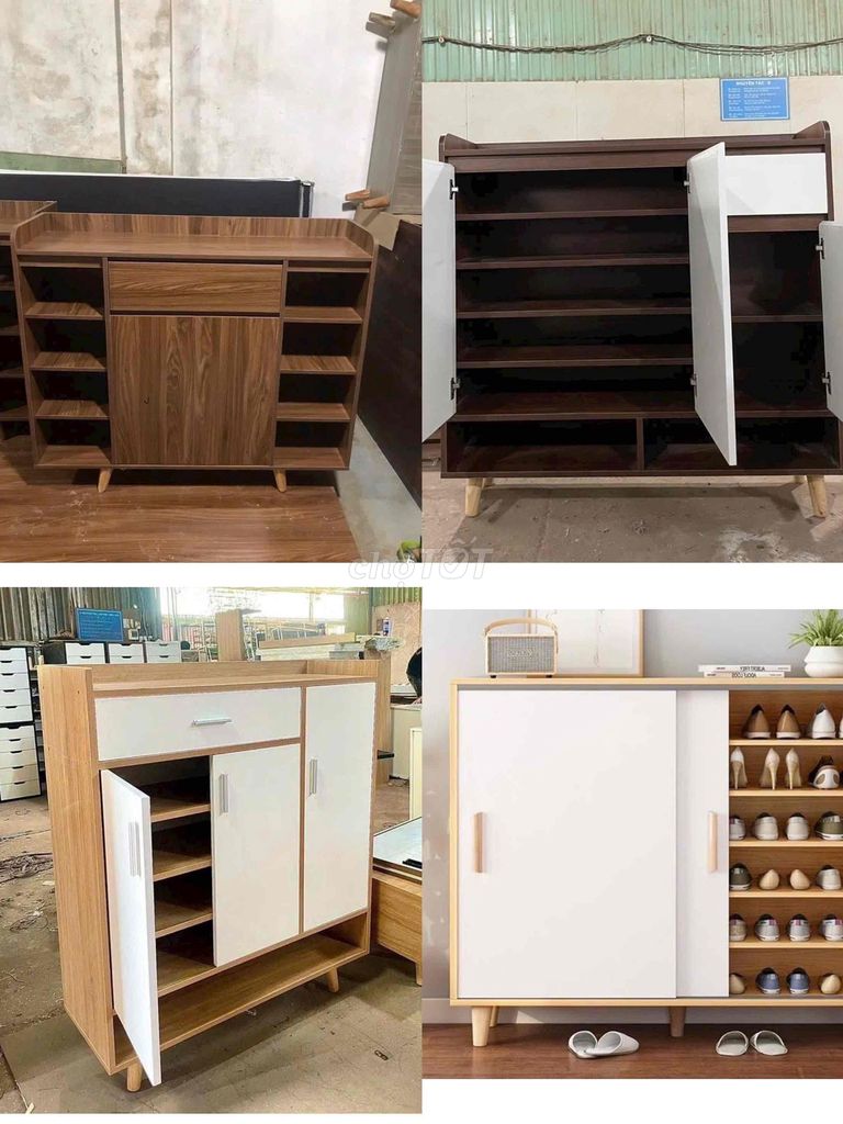 Tủ giày gỗ công nghiệp Nâu trắng 1m2x35x1m2. Mua bán Tủ, kệ gia đình tại Quận Tân Phú Tp Hồ Chí Minh được đăng bởi Vịnh decor hình 1