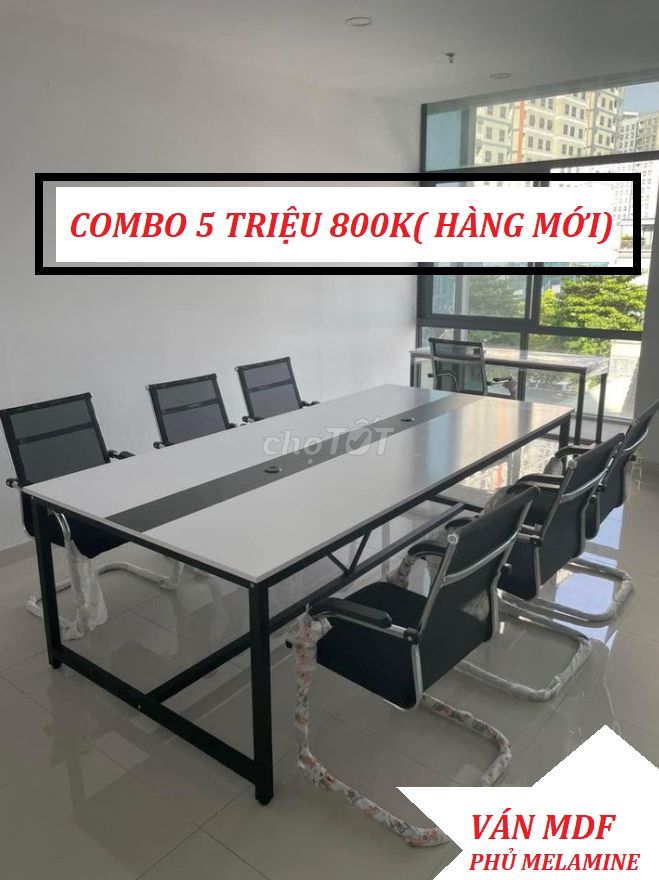 COMBO BÀN GHẾ CHÂN SẮT (MẶT BÀN VÁN MDF) VĂN PHÒNG