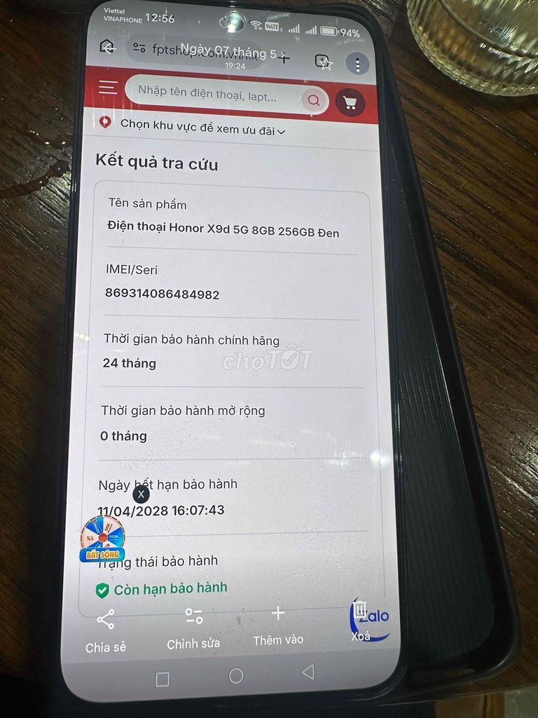 Honor X9d 5G 256GB 8/128gb hàng fpt. Mua bán Điện thoại tại Quận Bắc Từ Liêm Hà Nội được đăng bởi Hoàng hình 1