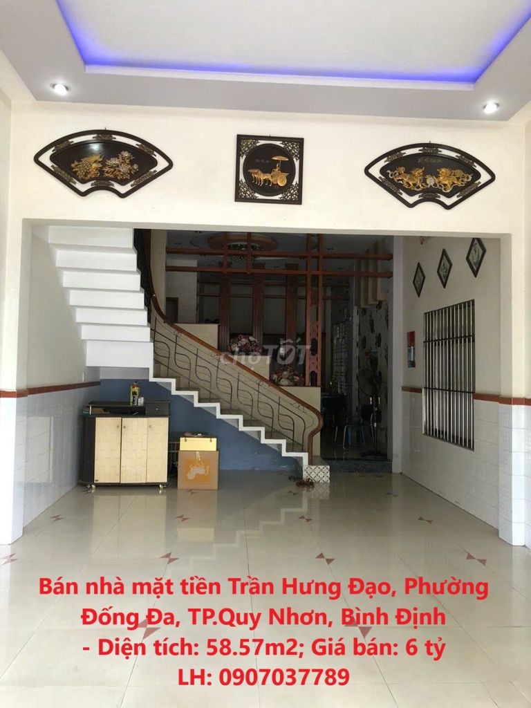 Bán nhà mặt tiền trần hưng đạo, phường đống đa, tp.quy nhơn, bình định