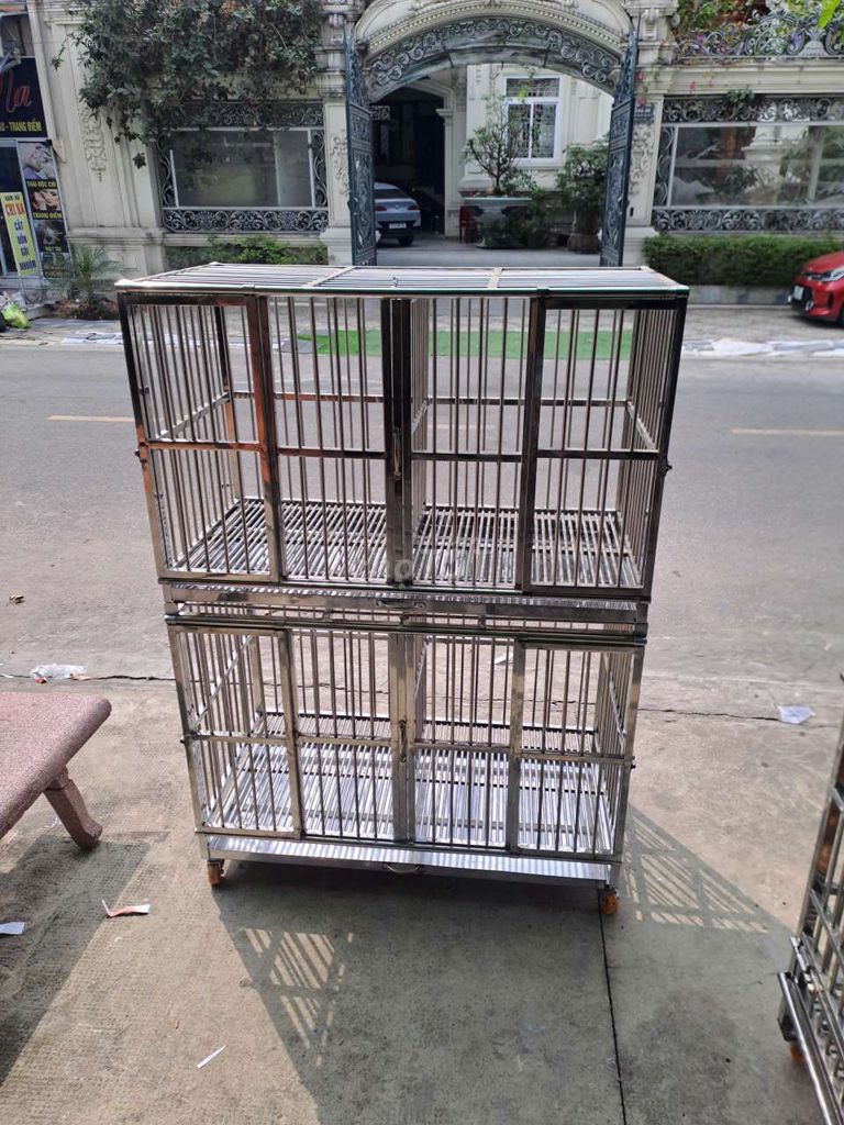 Chuồng chó Inox 2 ngăn 1m2x62x80cm. Mua bán Phụ kiện, Thức ăn, Dịch vụ tại Thành phố Thuận An Bình Dương được đăng bởi Inox79 hình 1
