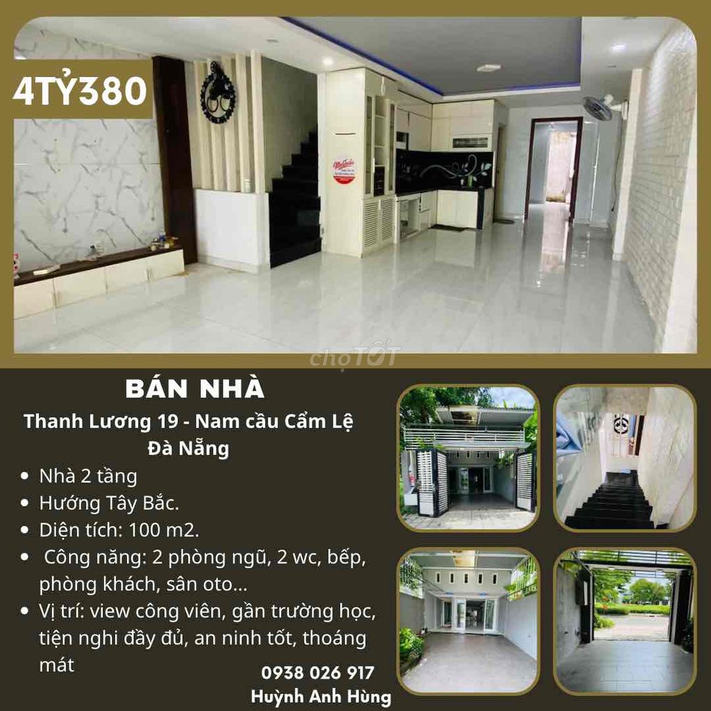 Bán nhà 2 tầng 100m2 Thanh Lương 19, Hoà Xuân, Cẩm Lệ