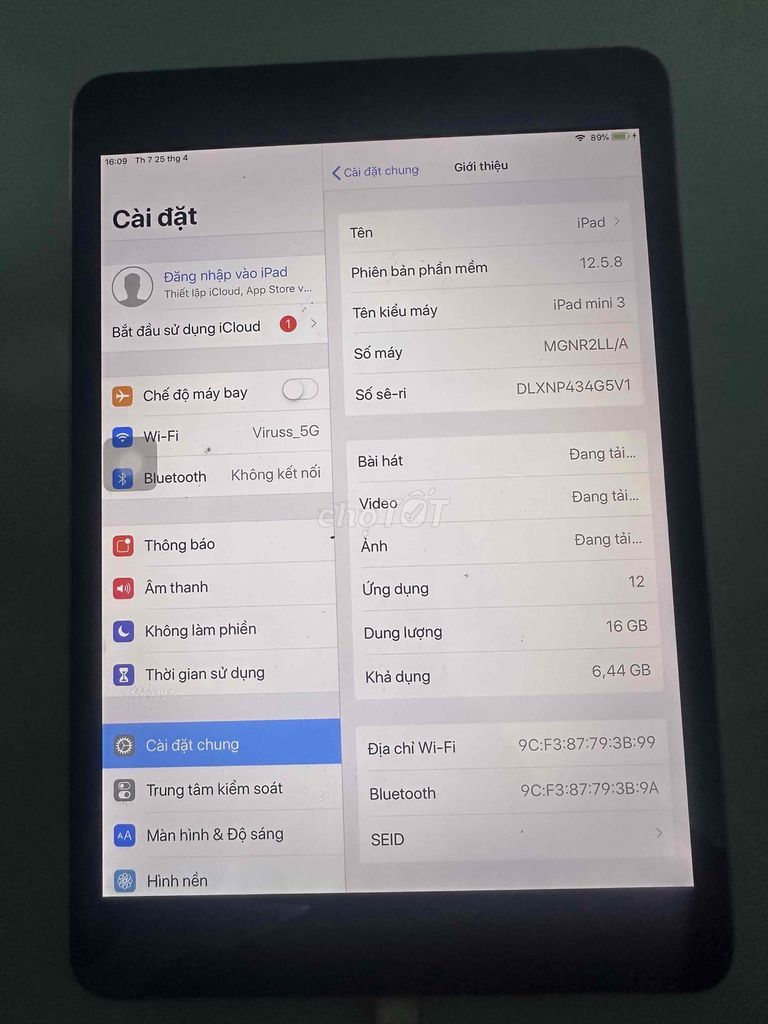 Apple iPad Mini 3 16GB Đen. Mua bán Máy tính bảng tại Thành phố Thuận An Bình Dương được đăng bởi Lê Văn Long hình 1