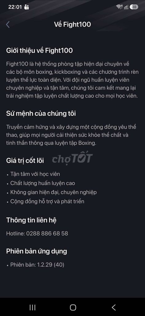 Gói tập boxing Fight100 HCM Đến 04/2027. Mua bán Sở thích khác tại Quận Tân Bình Tp Hồ Chí Minh được đăng bởi Hằng hình 1