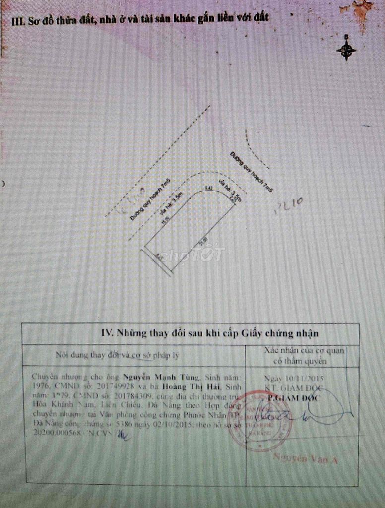 Cần bán lô góc 2 MT đường Lê Sao,KĐT Phước Lý.Đà Nẵng