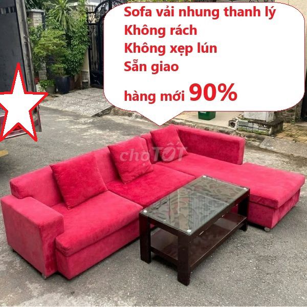 Sofa Vải nhung hồng Hiện đại Mới 90%,sofa góc L. Mua bán Bàn ghế tại Thành phố Thủ Đức Tp Hồ Chí Minh được đăng bởi Kho Nội thất Cũ Mới Phú Nhàn hình 1