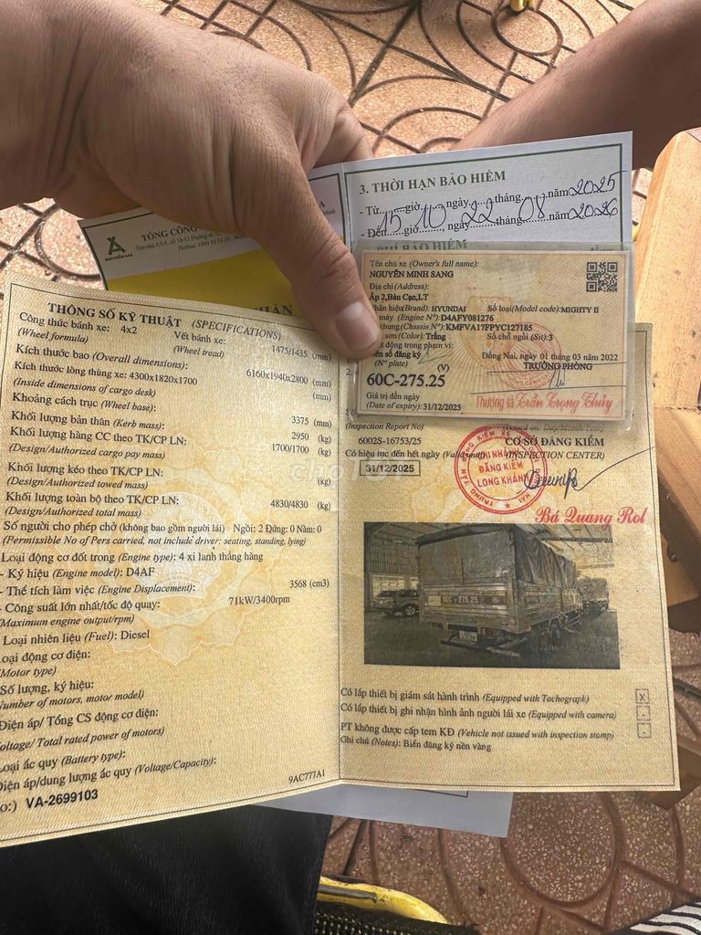 HYUNDAI hd65 đời 2000. Mua bán Xe tải, xe ben tại Thành phố Buôn Ma Thuột Đắk Lắk được đăng bởi Tran Hung hình 5