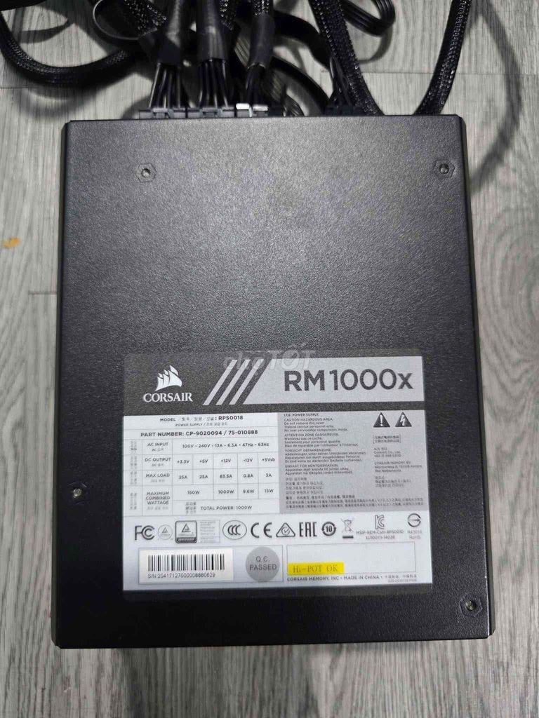 Nguồn Corsair RM1000x 1000W 80Plus Gold Full Modul. Mua bán Linh kiện (RAM, Card...) tại Quận 12 Tp Hồ Chí Minh được đăng bởi Anh Tuan hình 1