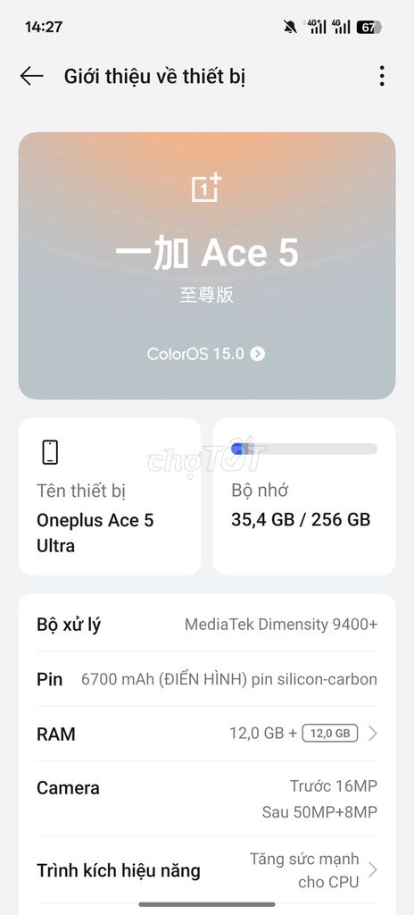OnePlus Ace 5 Ultra. Mua bán Điện thoại tại Quận Long Biên Hà Nội được đăng bởi Phan tiến dũng hình 1