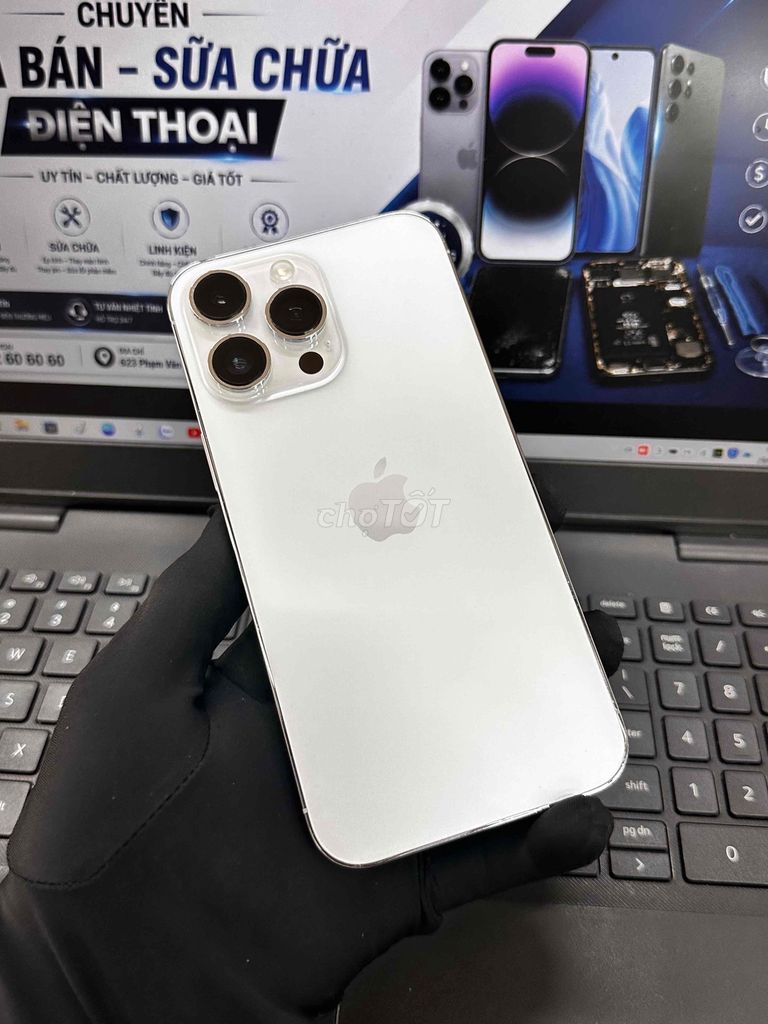 Apple iPhone 14 Pro Max 128GB Trắng MÁY QUỐC TẾ MỸ. Mua bán Điện thoại tại Thành phố Biên Hòa Đồng Nai được đăng bởi DT MOBILE BIÊN HOÀ hình 1