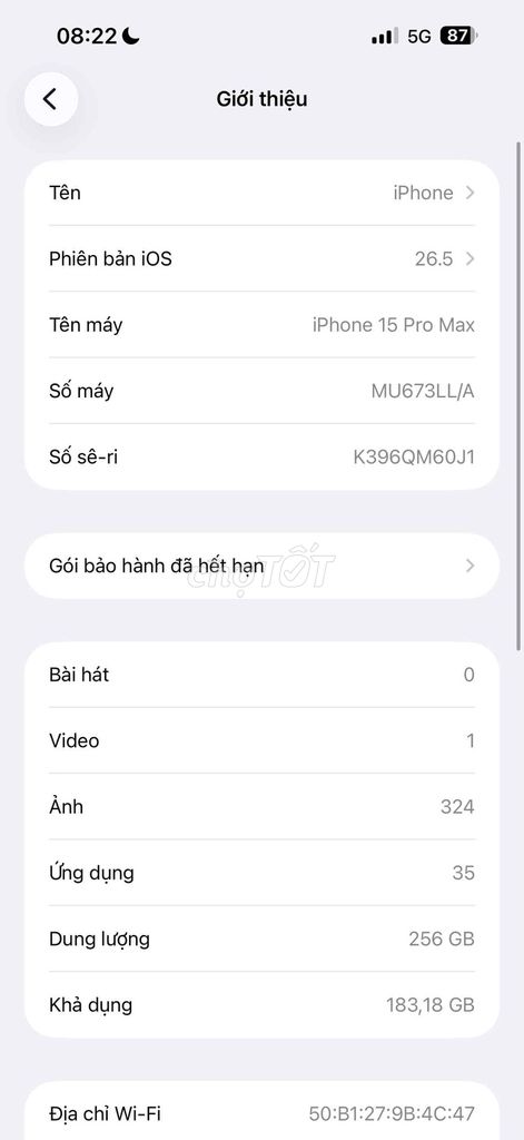 Apple iPhone 15 Pro Max 256GB Đang góp icloud. Mua bán Điện thoại tại Huyện Yên Phong Bắc Ninh được đăng bởi Le Minh Nhat hình 1