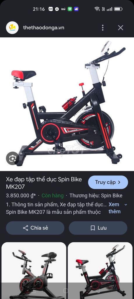 Xe đạp tập Spin Bike MK207 Đen, Đỏ