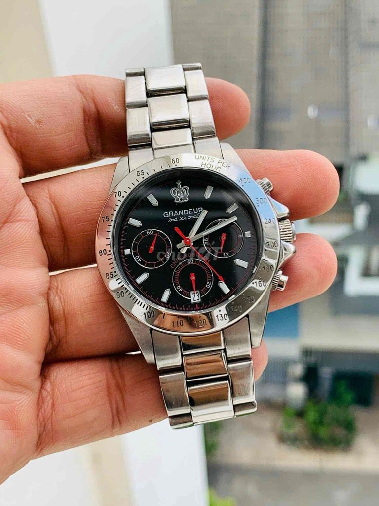 đồng hồ Granduer chronograph zin keng chạy chuẩn