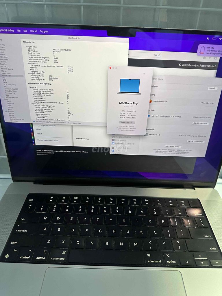MacBook Pro M1 Pro 16 inch 32GB/512GB Silver. Mua bán Laptop tại Quận 5 Tp Hồ Chí Minh được đăng bởi Phan Thế Phong  hình 1