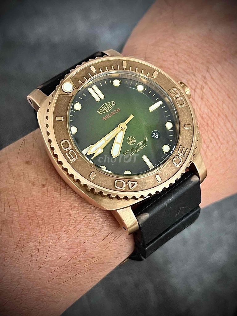 Automatic Diver lặn 300 mét  máy thuỵ sĩ  Niền xoa