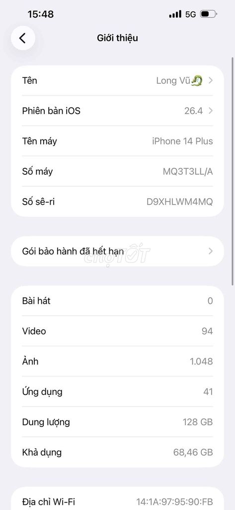 Apple iPhone 14 Plus 128GB. Mua bán Điện thoại tại Quận Bắc Từ Liêm Hà Nội được đăng bởi Anh Vũ hình 1