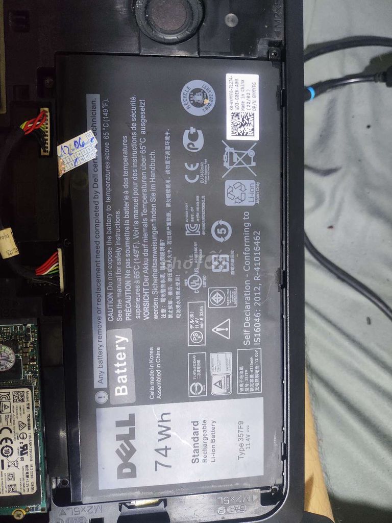 Pin laptop Dell 74 Wh 11.4V. Mua bán Linh kiện (RAM, Card...) tại Thành phố Thủ Đức Tp Hồ Chí Minh được đăng bởi Nguyễn Linh hình 1