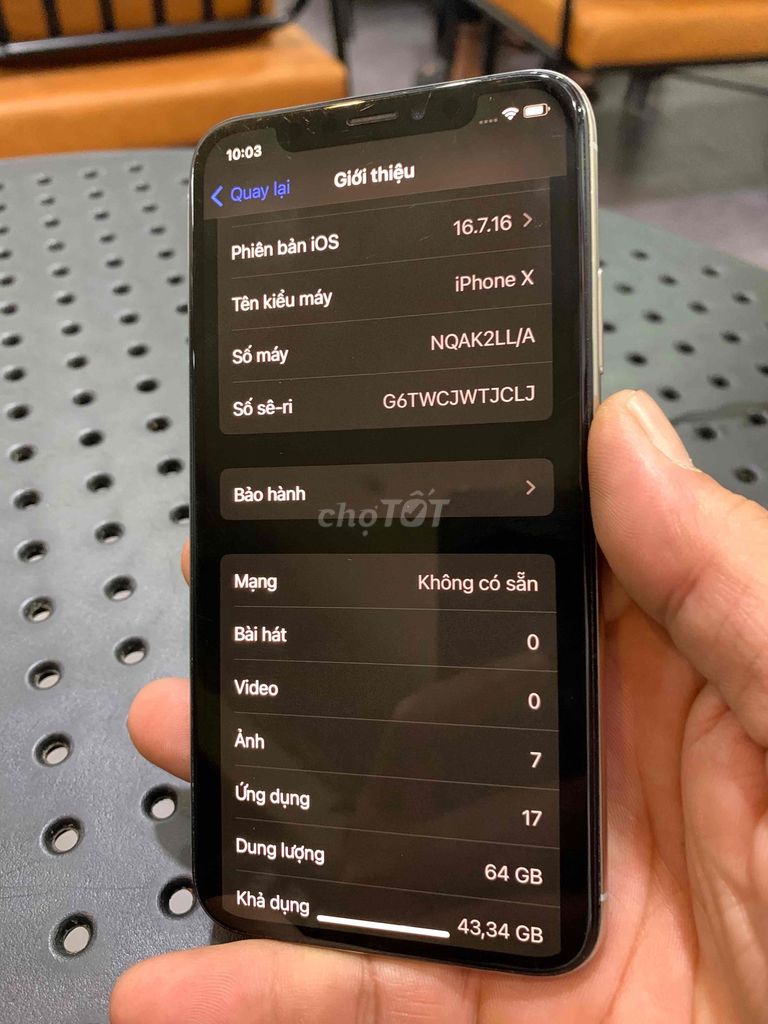 iPhone X 64GB Trắng Đã sử dụng hoặc giao lưu. Mua bán Điện thoại tại Quận 8 Tp Hồ Chí Minh được đăng bởi Cang Cang hình 1