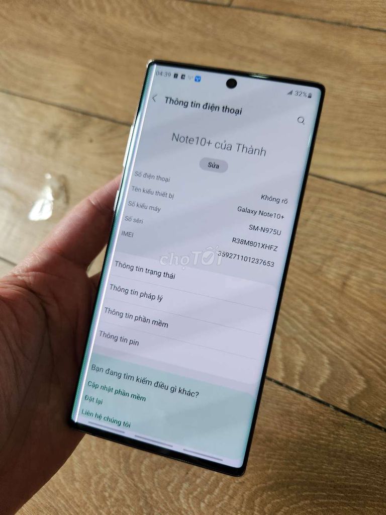 Samsung note 10 plus sọc màn thanh lý