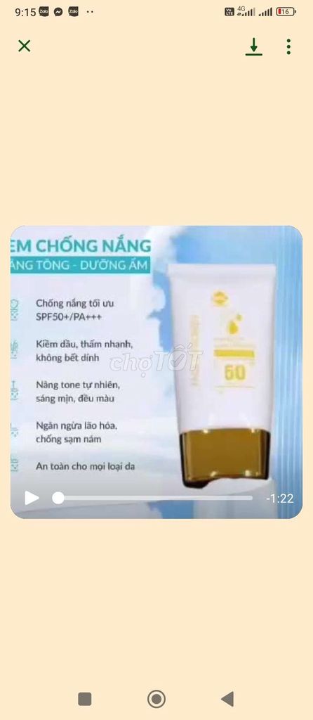 Bán kem chống năng cho nữ