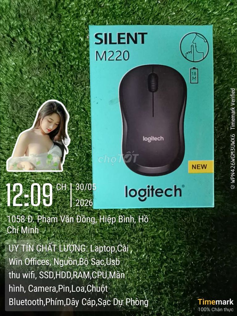 Chuột Logitech M220 Silent Đen. Mua bán Phụ kiện (Màn hình, Chuột...) tại Thành phố Thủ Đức Tp Hồ Chí Minh được đăng bởi Cũ Giá Rẻ hình 1