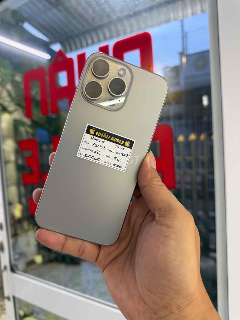 iPhone 15 Pro Max 512GB Titan QT MỸ ZIN ÁP. Mua bán Điện thoại tại Thành phố Cà Mau Cà Mau được đăng bởi NHAN APPLE hình 1