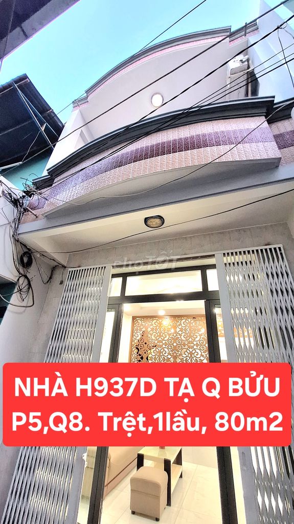 Bán gấp nhà Hẻm 937D Tạ Quang Bửu, P5, Q8. Trệt, 1lầu, 4m x 8m