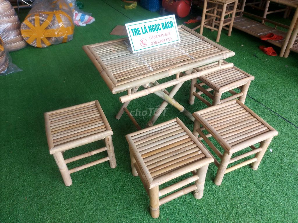 Bàn Ghế Tre Cafe - Quán Ăn - Decor -  Tiểu Cảnh