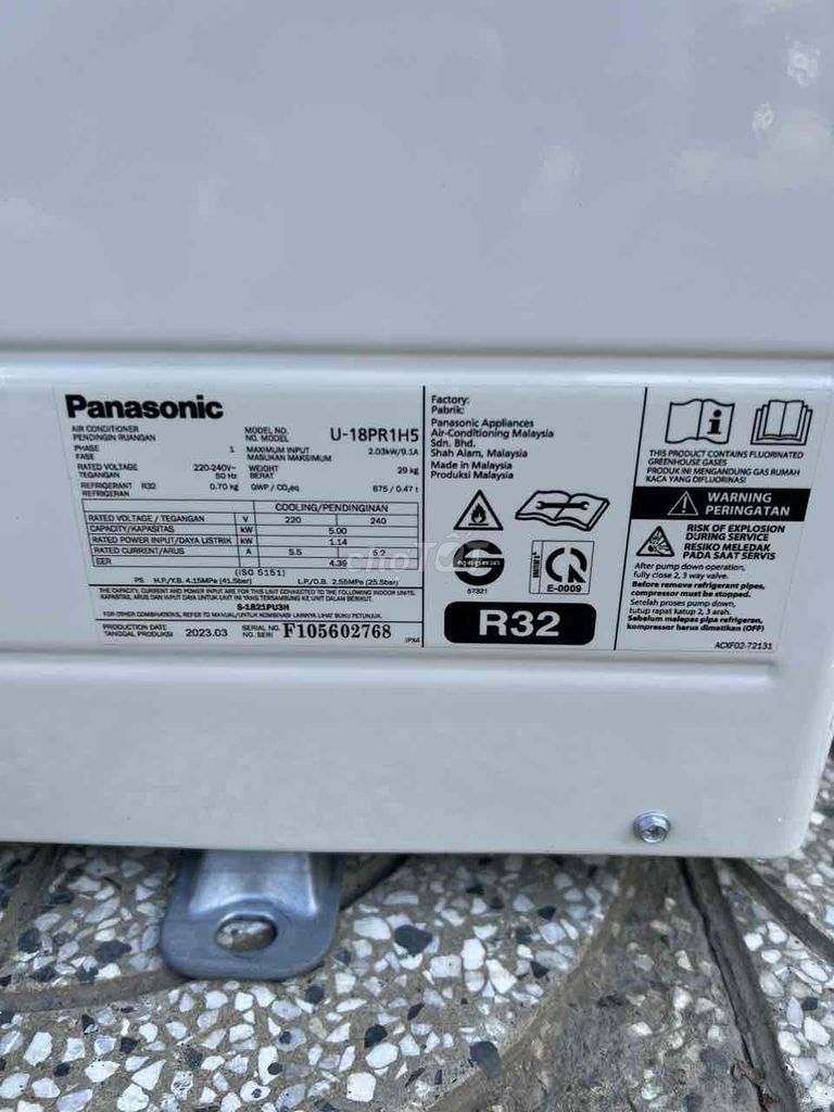Máy lạnh âm trần Panasonic inverter 2hp mới 98%
