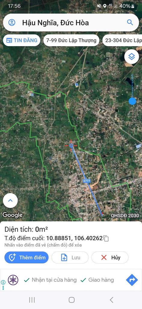 Cần bán lô đất Thị Trấn Hậu Nghĩa