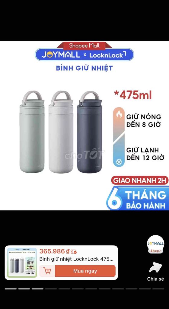 Bình giữ nhiệt LocknLock 475ml. Mua bán Dụng cụ nhà bếp tại Quận Gò Vấp Tp Hồ Chí Minh được đăng bởi Nguyễn Giàu hình 1
