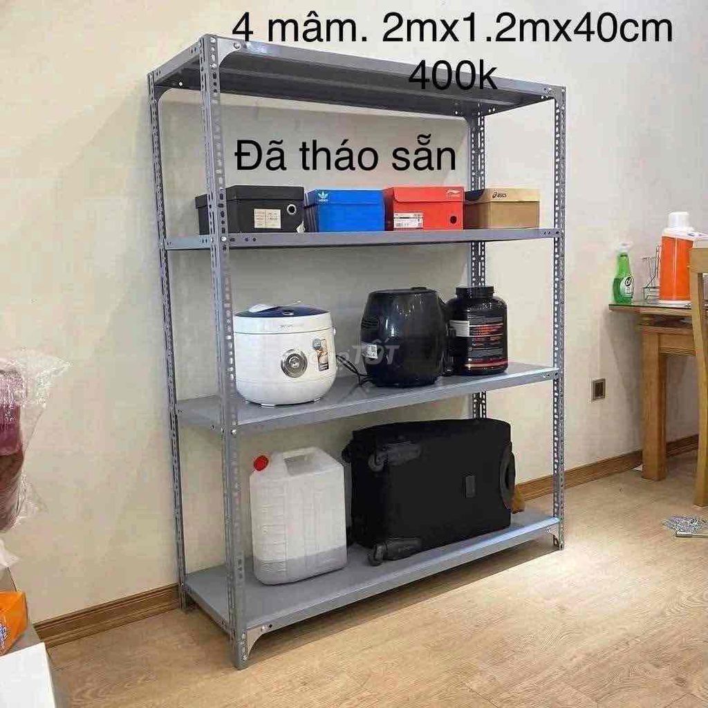 Kệ sắt V lỗ Xám 4 mâm 2mx1.2mx40cm. Mua bán Tủ, kệ gia đình tại Quận Thanh Xuân Hà Nội được đăng bởi Nguyễn thị tâm hình 1