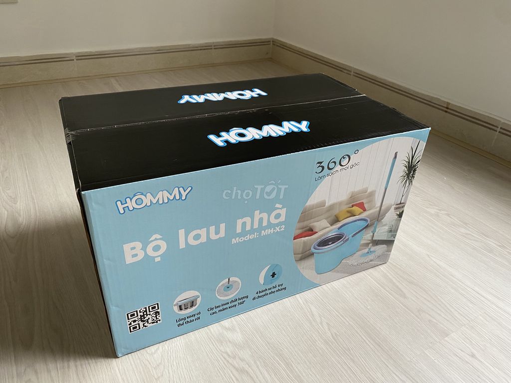 Bộ lau nhà xoay 360 độ mới 100%, còn nguyên thùng