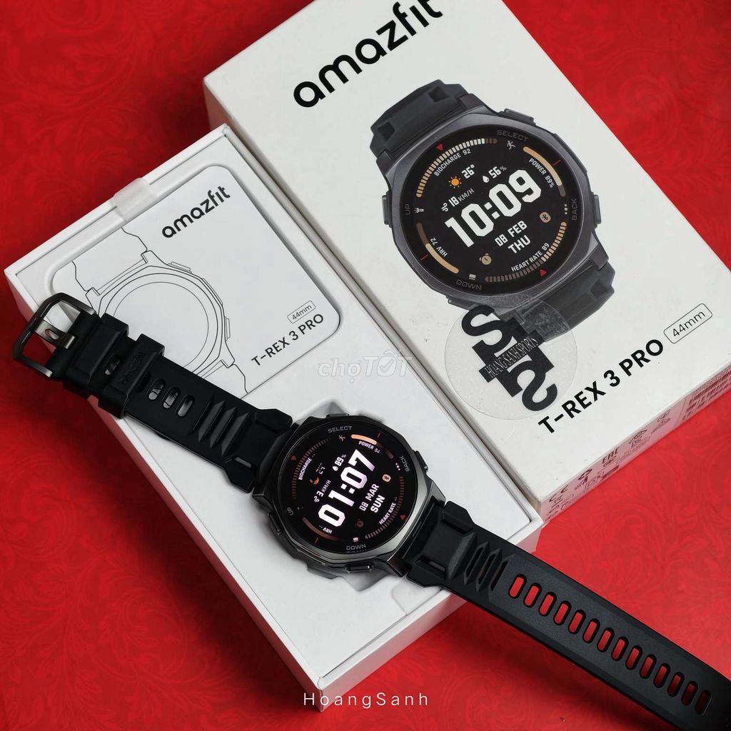 Amazfit T-Rex 3 Pro 44mm Đen Chính Hãng 03/2027. Mua bán Thiết bị đeo thông minh tại Quận 11 Tp Hồ Chí Minh được đăng bởi HOÀNG SANH SPORTS hình 1