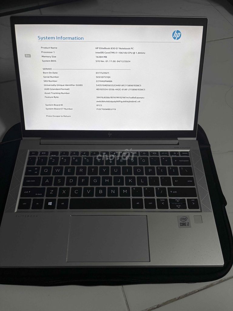 HP EliteBook 830 G7 i7-10610U 16GB. Mua bán Laptop tại Thành phố Thủ Đức Tp Hồ Chí Minh được đăng bởi Gia Long hình 1