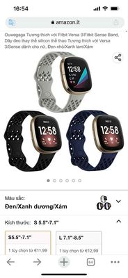 Sét Dây đeo đồng hồ Fitbit Versa 3. Xách tay Mỹ