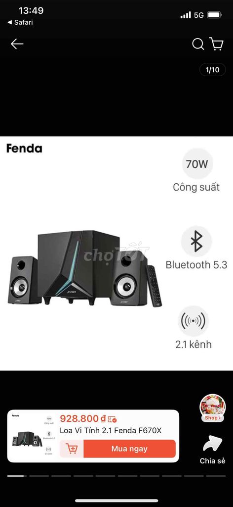 Loa vi tính Fenda F670X 2.1. Mua bán Tivi, Âm thanh tại Quận Phú Nhuận Tp Hồ Chí Minh được đăng bởi Tên chưa cung cấp hình 1