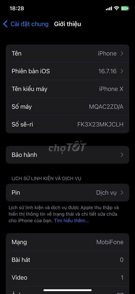 Apple iPhone X 64GB Đen Màn hình đã thay. Mua bán Điện thoại tại Quận 1 Tp Hồ Chí Minh được đăng bởi Hội Đồ Điện Tử hình 1