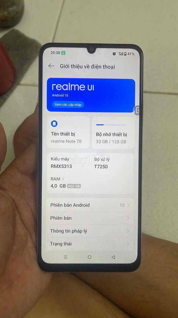 Realme Note 70 4GB/128GB Vàng. Mua bán Điện thoại tại Quận 3 Tp Hồ Chí Minh được đăng bởi Ngocchuong hình 1