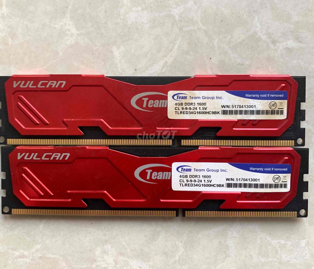 RAM TeamGroup Vulcan 4GB DDR3. Mua bán Linh kiện (RAM, Card...) tại Quận Tân Phú Tp Hồ Chí Minh được đăng bởi Nguyễn Phong hình 1